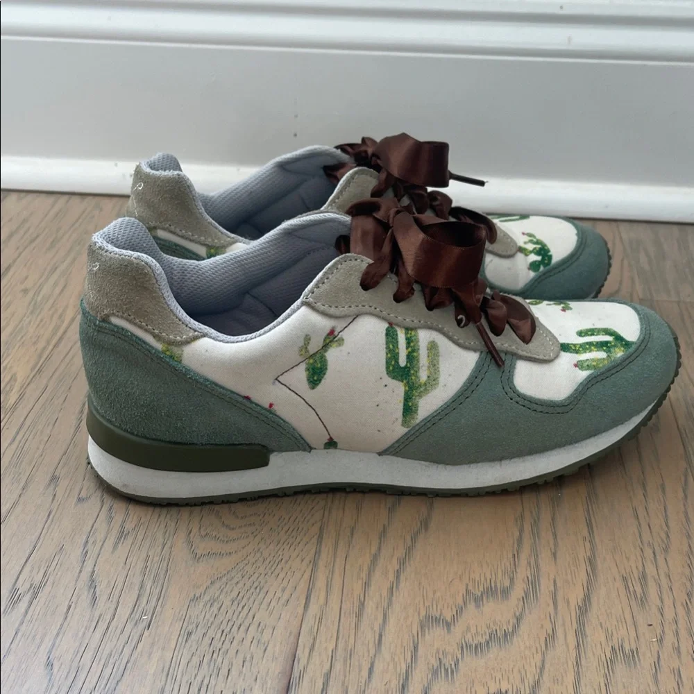 Inkkas Green and Brown Cactus Sneakers - Picture 1 of 4